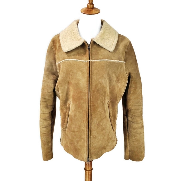 GAP Jackets & Blazers - Women's GAP Suede Leather Sherpa Lined Jacket Y2K Size Large